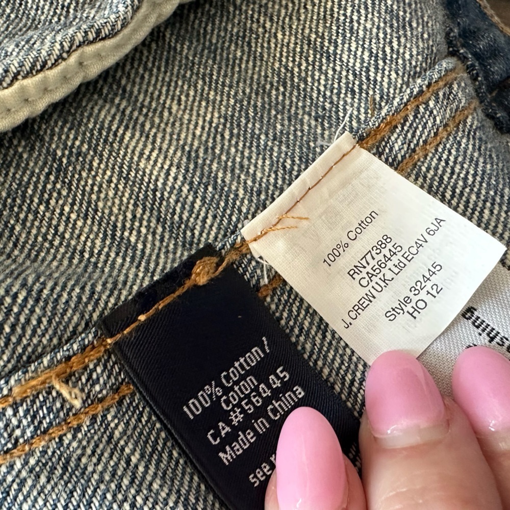 J.Crew Denim Jacket Custom Patch Upcycled Daisy Floral Boho OOAK Sz S - Picture 6 of 9